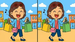 Hádanka pro bystré oči: najdete 3 rozdíly na obrázku dívky s nákupy během 71 sekund?