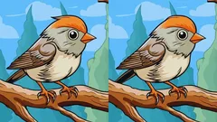 Náročná hádanka: najděte tři rozdíly na obrázku ptáka na stromě za 29 sekund
