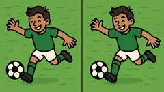 Hlavolam: najděte všechny rozdíly na obrázku fotbalisty za 23 sekund